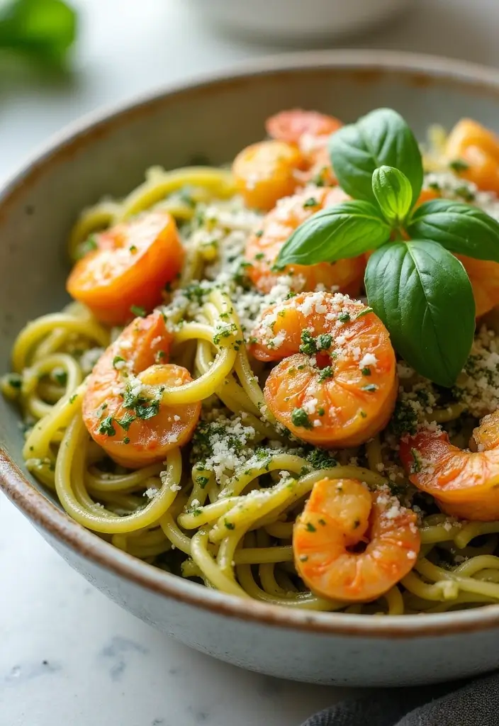 25 Air Fryer Seafood Recipes That Turn Out Crispy and Delicious 139 25 Air Fryer Seafood Recipes That Turn Out Crispy and Delicious - 25. Air Fryer Seafood Pesto Pasta