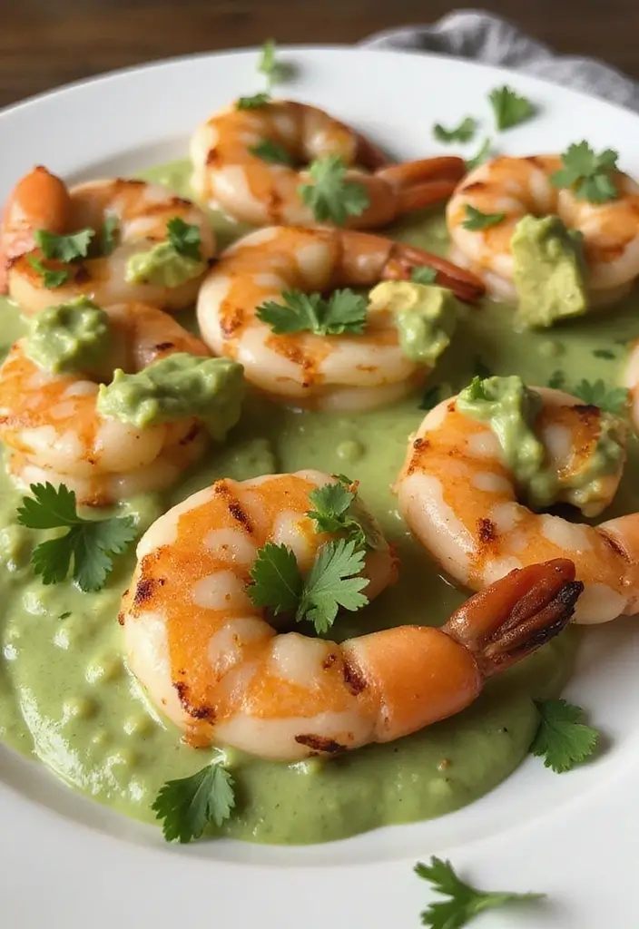 25 BBQ Seafood Recipes for Outdoor Grilling Fans - 11. Grilled Prawns with Avocado Sauce