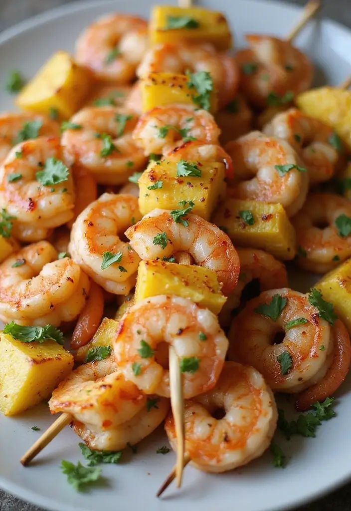 25 BBQ Seafood Recipes for Outdoor Grilling Fans - 13. Zesty Grilled Shrimp and Pineapple Skewers