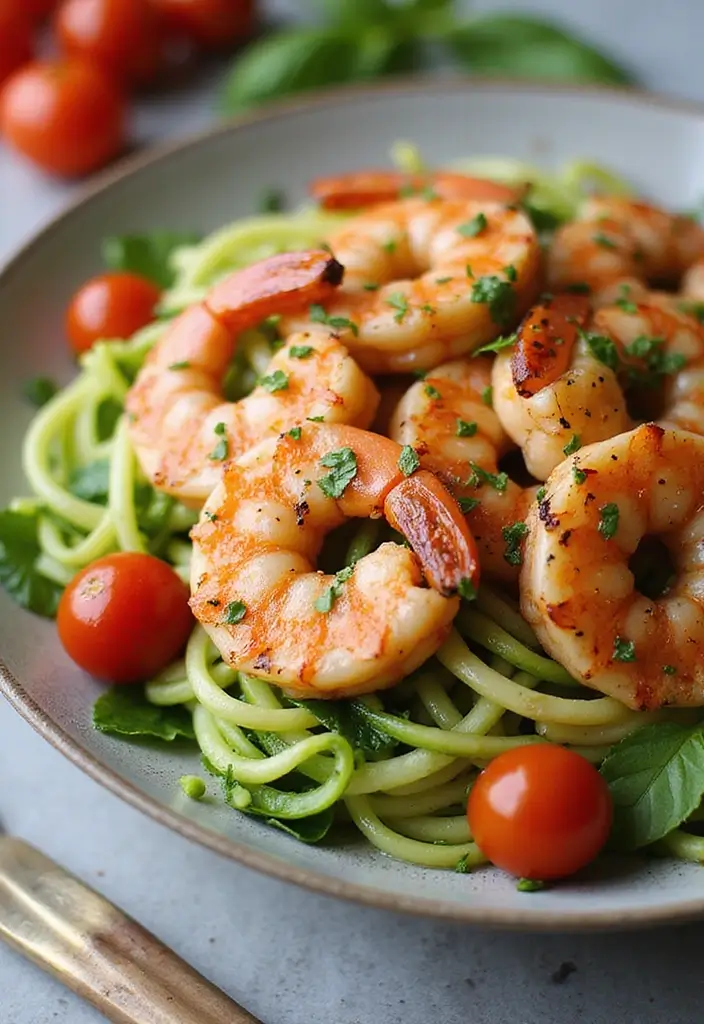 25 BBQ Seafood Recipes for Outdoor Grilling Fans - 16. Grilled Shrimp with Zucchini Noodles