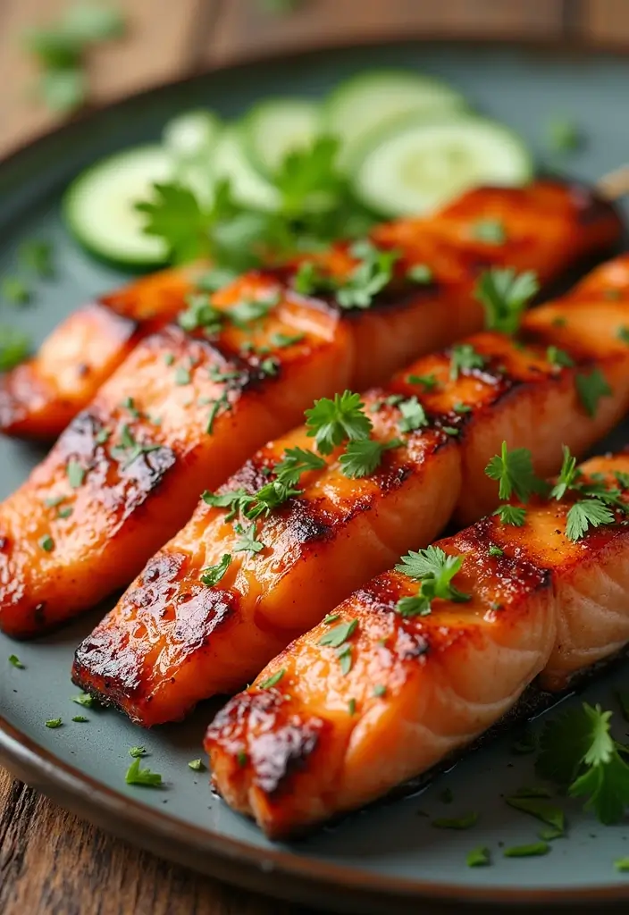 25 BBQ Seafood Recipes for Outdoor Grilling Fans - 2. Spicy Grilled Salmon Skewers