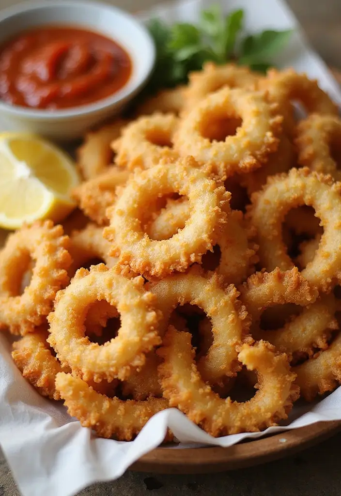 25 Best Seafood Platter Recipes for Elegant Gatherings 134 25 Best Seafood Platter Recipes for Elegant Gatherings - 24. Fried Calamari