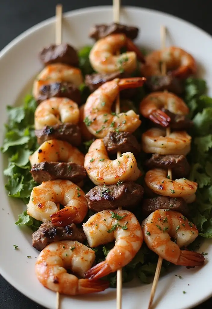 25 Best Seafood Platter Recipes for Elegant Gatherings 137 25 Best Seafood Platter Recipes for Elegant Gatherings - 25. Surf and Turf Skewers