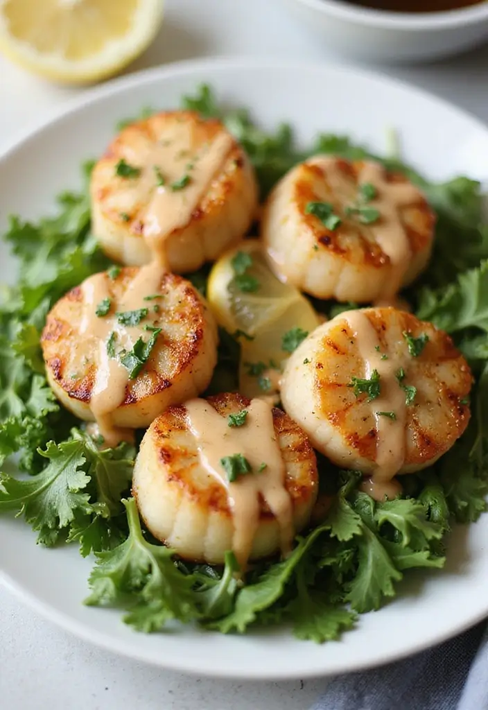 25 Best Seafood Platter Recipes for Elegant Gatherings 20 25 Best Seafood Platter Recipes for Elegant Gatherings - 4. Grilled Scallops with Lemon Herb Sauce