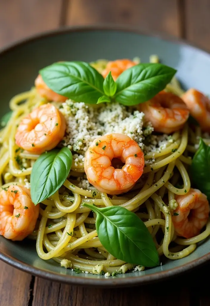 25+ Easy Seafood Recipes for a Crowd Everyone Will Love 115 25+ Easy Seafood Recipes for a Crowd Everyone Will Love - 19. Pesto Shrimp Pasta