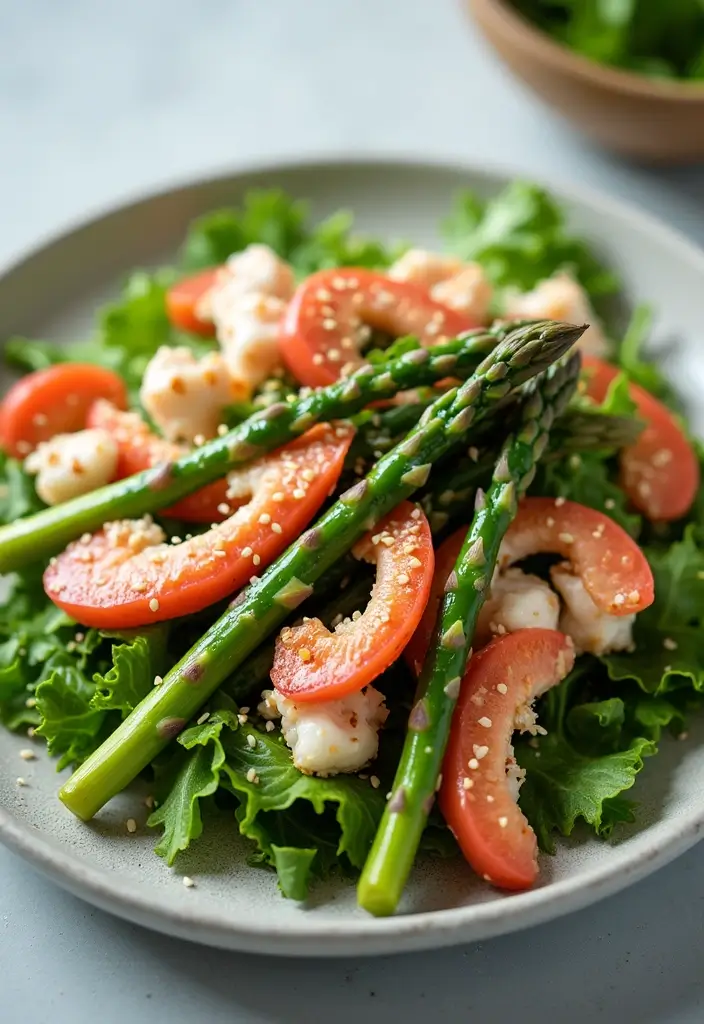 25 Healthy Seafood Salad Recipes Packed with Freshness 69 25 Healthy Seafood Salad Recipes Packed with Freshness - 13. Crab and Asparagus Salad
