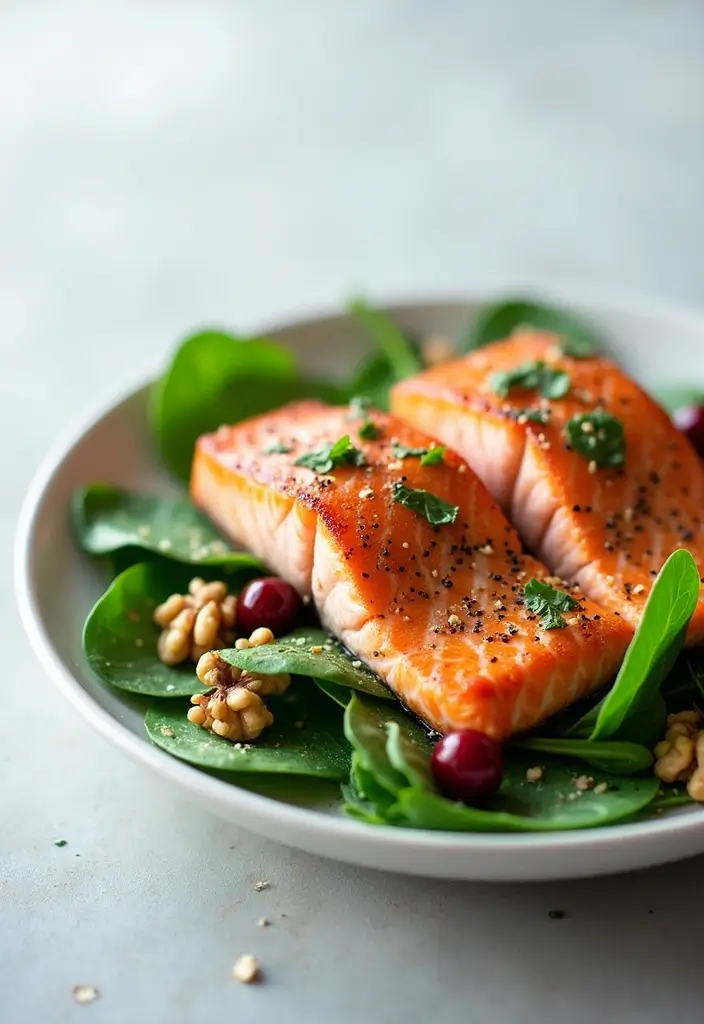 25 Healthy Seafood Salad Recipes Packed with Freshness 84 25 Healthy Seafood Salad Recipes Packed with Freshness - 16. Salmon and Spinach Salad