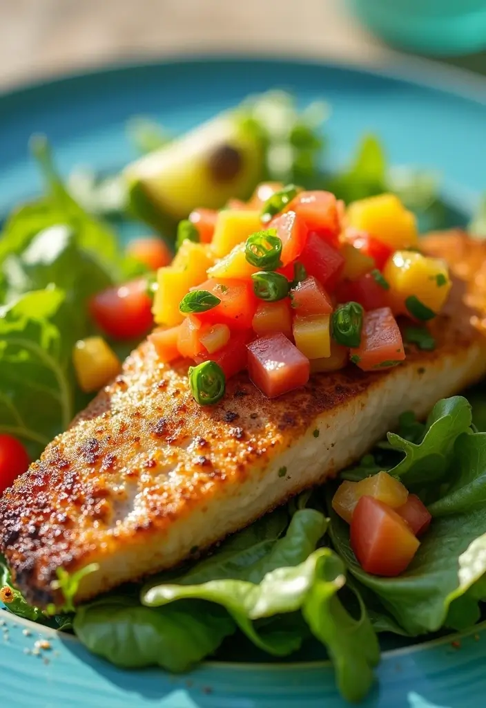 25 Healthy Seafood Salad Recipes Packed with Freshness 89 25 Healthy Seafood Salad Recipes Packed with Freshness - 17. Mahi Mahi Salad with Tropical Salsa