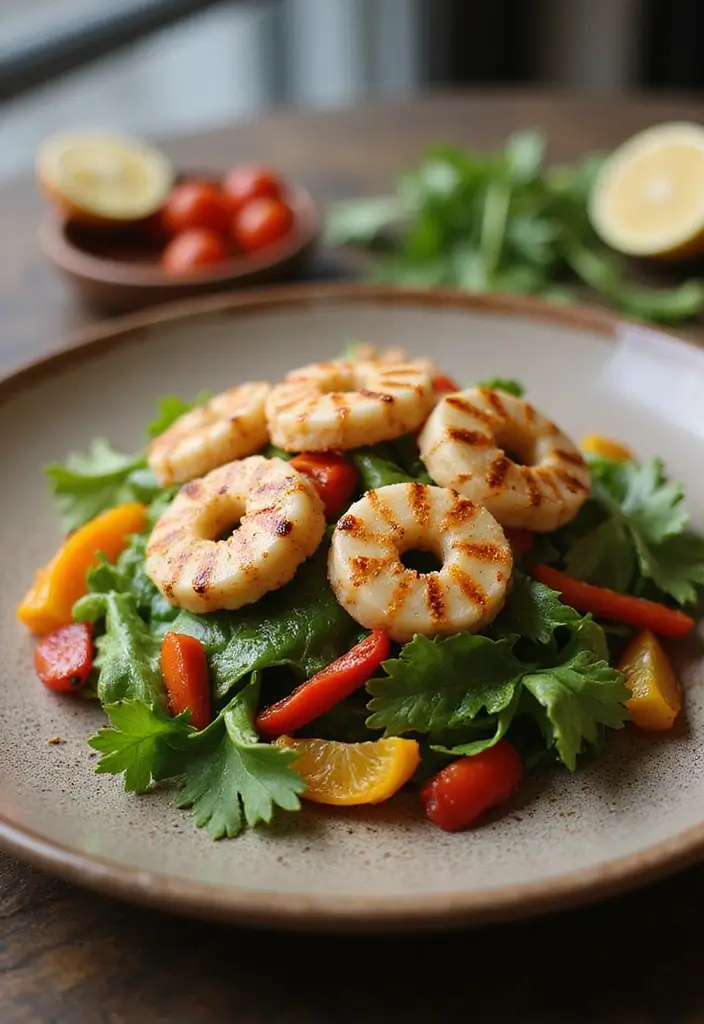 25 Healthy Seafood Salad Recipes Packed with Freshness 20 25 Healthy Seafood Salad Recipes Packed with Freshness - 4. Grilled Calamari Salad