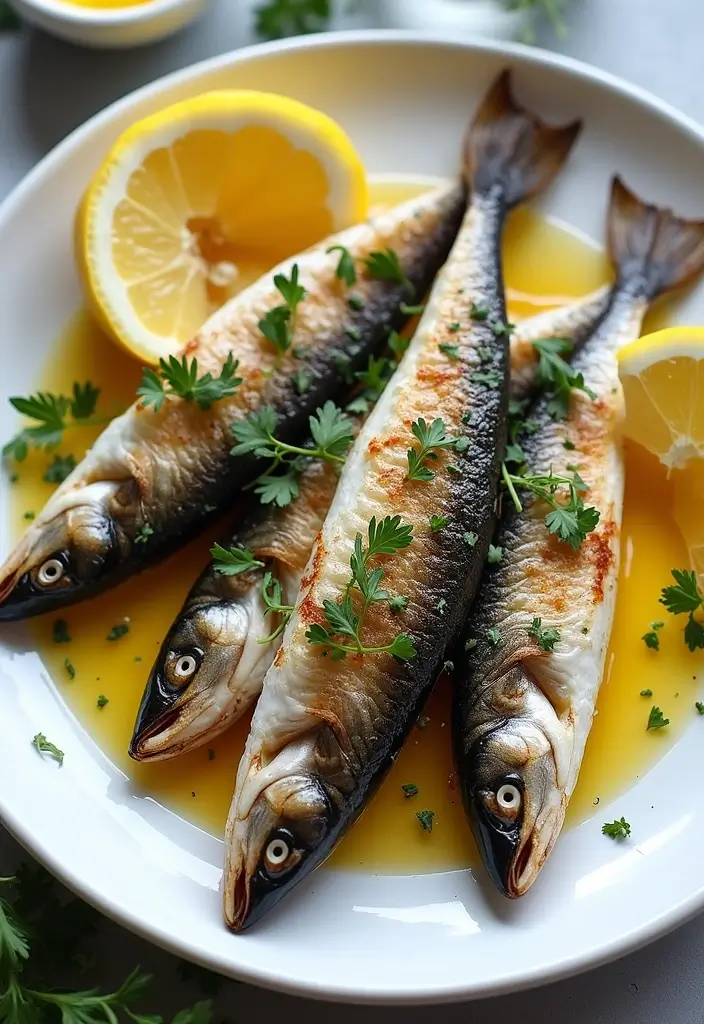 25 High Protein Seafood Recipes for Muscle and Energy 146 25 High Protein Seafood Recipes for Muscle and Energy - 24. Grilled Sardines with Lemon and Garlic