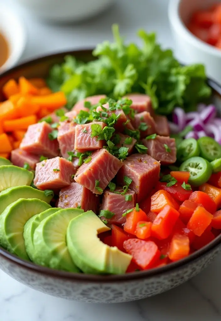 25 Keto Dinner Recipes with Seafood for Healthy Living 152 25 Keto Dinner Recipes with Seafood for Healthy Living - 24. Tuna Poke Bowl