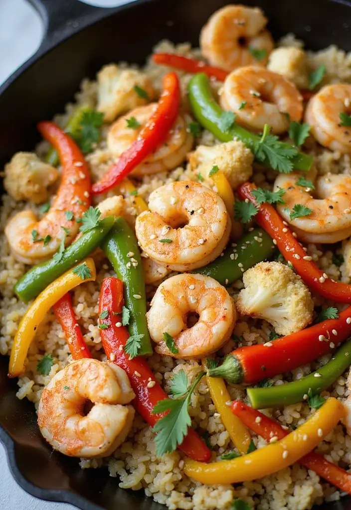 25 Keto Dinner Recipes with Seafood for Healthy Living 29 25 Keto Dinner Recipes with Seafood for Healthy Living - 5. Shrimp and Cauliflower Rice Stir-Fry