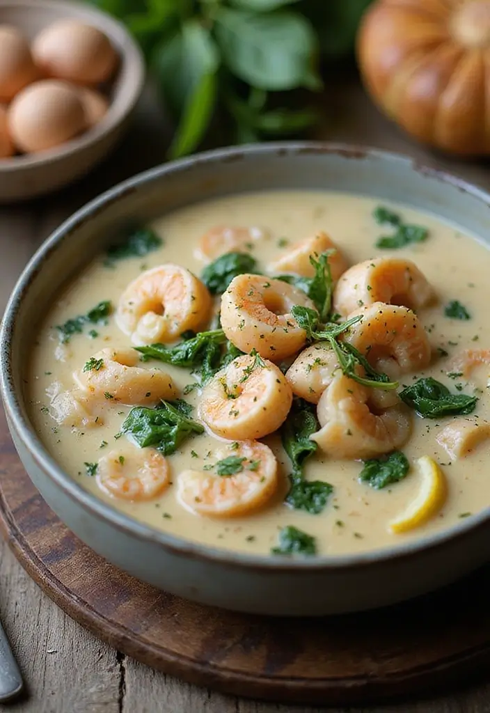 25 Keto Seafood Soup Recipes for a Comforting Bowl 104 25 Keto Seafood Soup Recipes for a Comforting Bowl - 18. Sea Food Chowder with Spinach