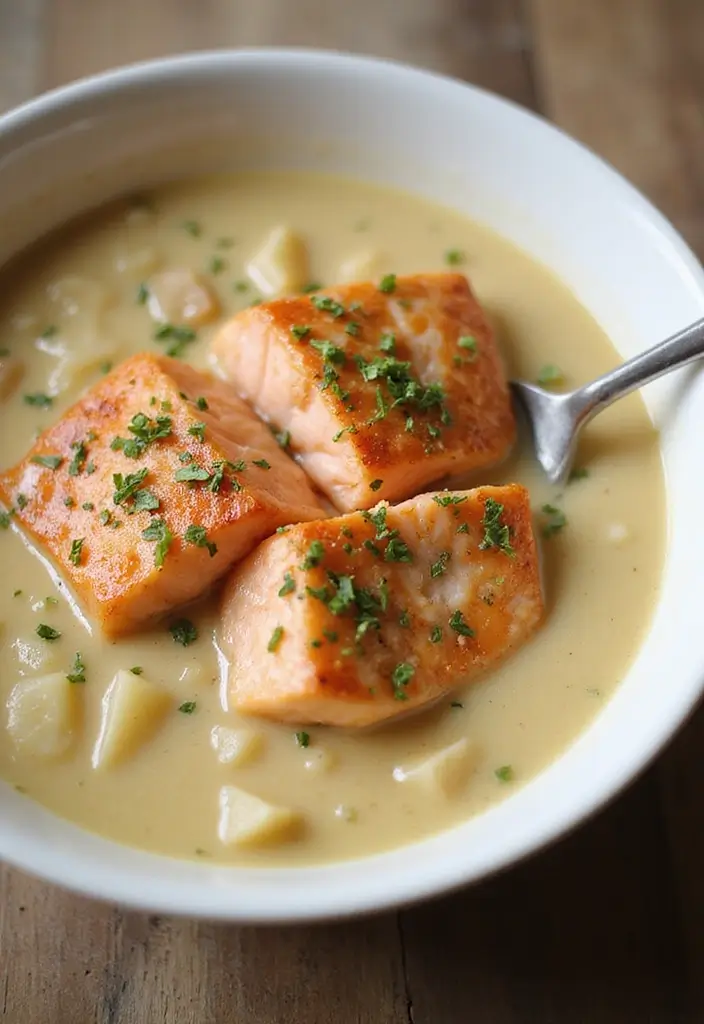 25 Keto Seafood Soup Recipes for a Comforting Bowl 118 25 Keto Seafood Soup Recipes for a Comforting Bowl - 20. Quick and Easy Salmon Chowder