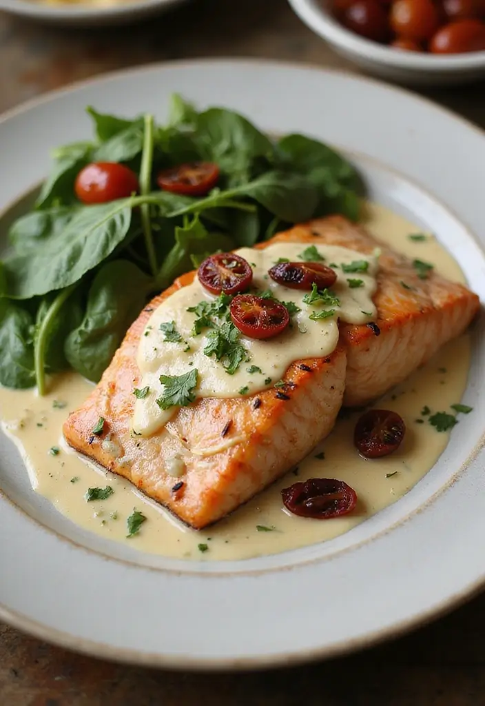 25 Low Carb Seafood Recipes That Don’t Sacrifice Flavor 68 25 Low Carb Seafood Recipes That Don’t Sacrifice Flavor - 12. Creamy Tuscan Garlic Salmon
