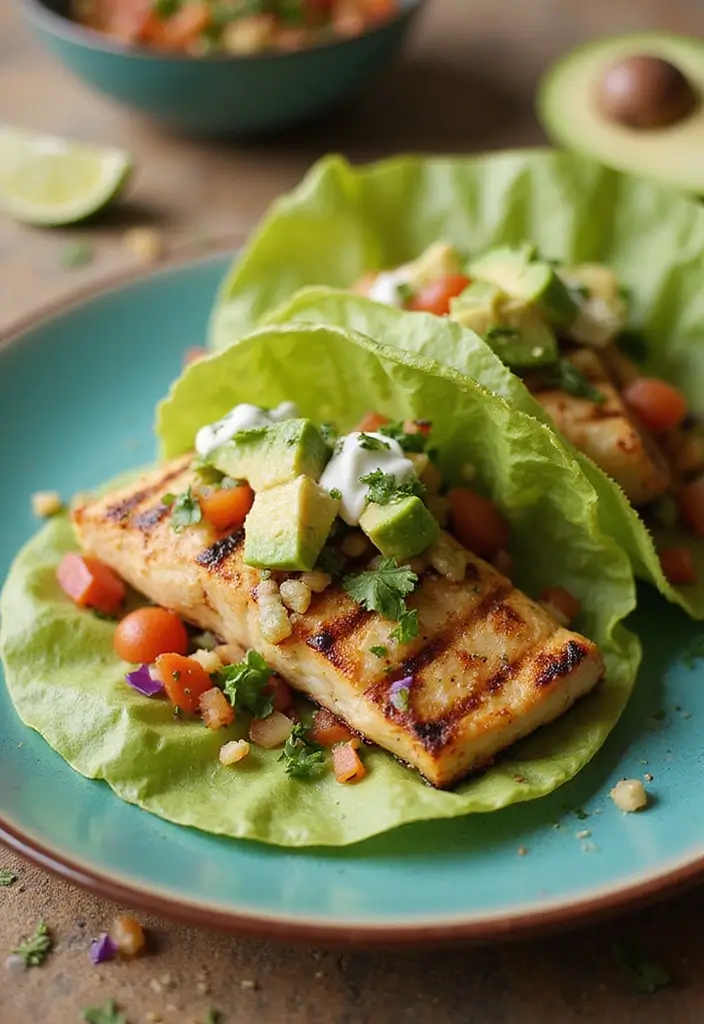25 Low Carb Seafood Recipes That Don’t Sacrifice Flavor 74 25 Low Carb Seafood Recipes That Don’t Sacrifice Flavor - 14. Grilled Fish Tacos with Avocado Cream