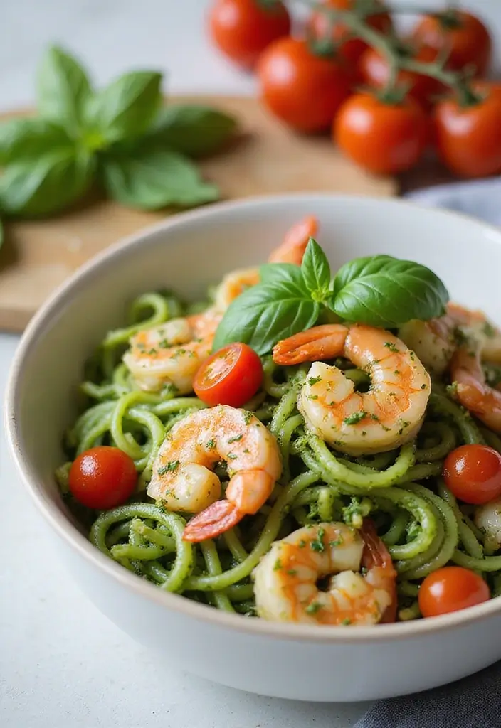 25 Low Carb Seafood Recipes That Don’t Sacrifice Flavor 98 25 Low Carb Seafood Recipes That Don’t Sacrifice Flavor - 18. Pesto Shrimp and Zoodles