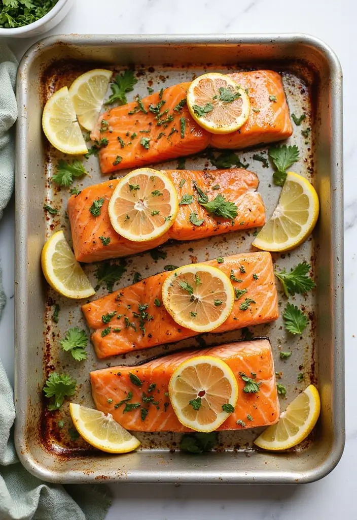 25 Low Carb Seafood Recipes That Don’t Sacrifice Flavor 13 25 Low Carb Seafood Recipes That Don’t Sacrifice Flavor - 3. Sheet Pan Lemon Herb Salmon