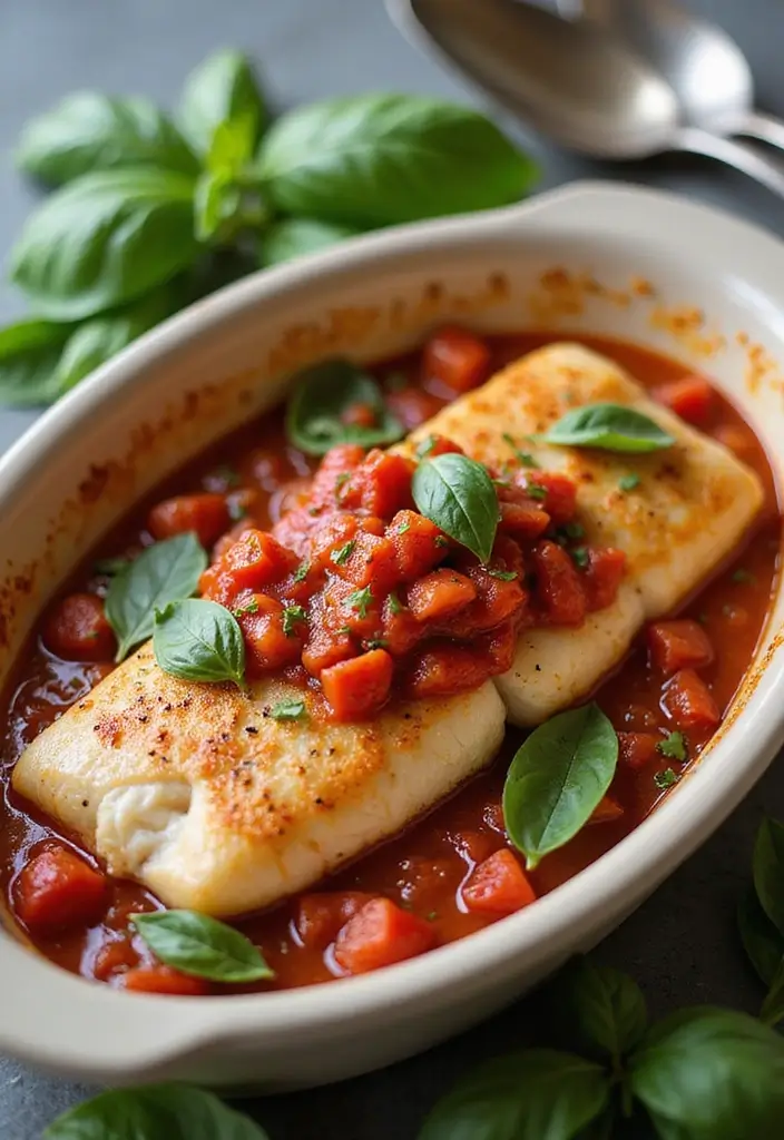 25 Low Carb Seafood Recipes That Don’t Sacrifice Flavor 32 25 Low Carb Seafood Recipes That Don’t Sacrifice Flavor - 6. Cod with Tomato Basil Sauce
