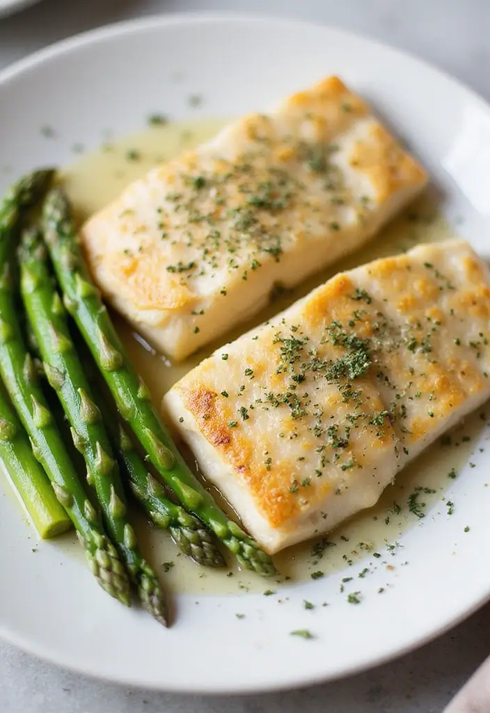 25 Low Sodium Seafood Recipes for Heart-Healthy Eating 118 25 Low Sodium Seafood Recipes for Heart-Healthy Eating - 18. Herbed Cod with Lemon and Asparagus