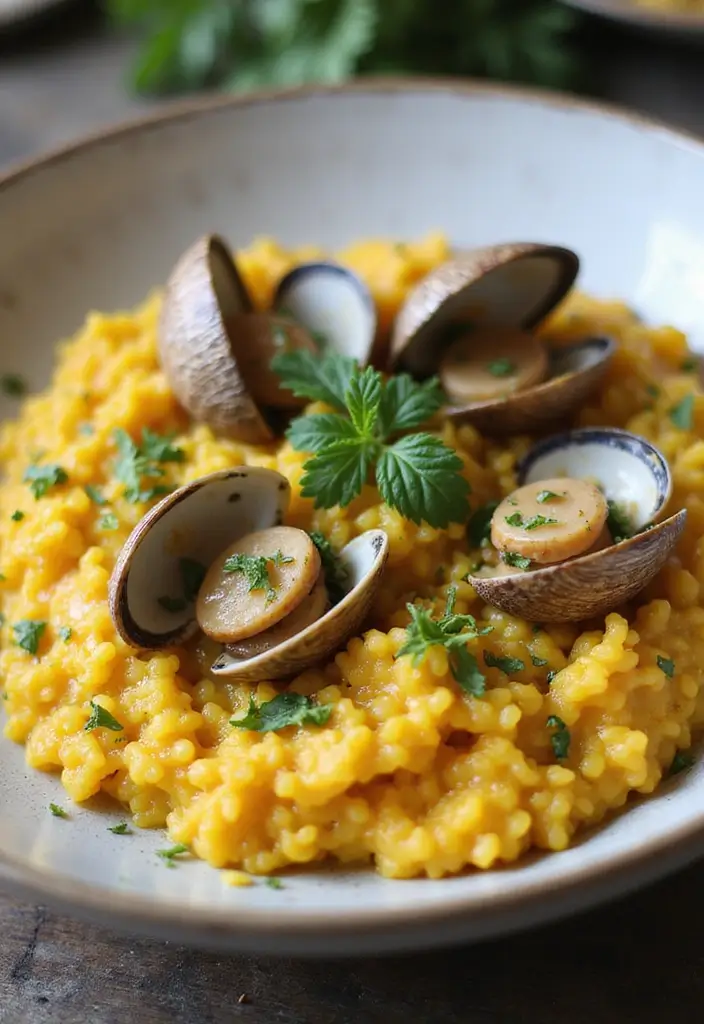 25 Rice and Seafood Recipes for Quick Weeknight Dinners 93 25 Rice and Seafood Recipes for Quick Weeknight Dinners - 15. Saffron Risotto with Clams