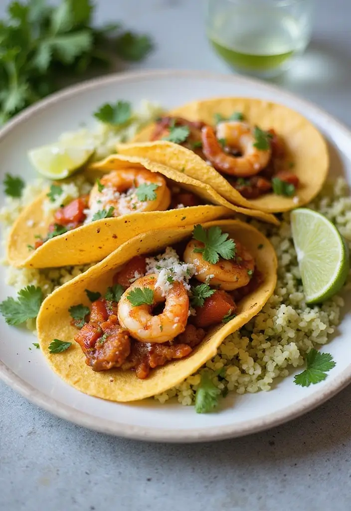 25 Rice and Seafood Recipes for Quick Weeknight Dinners 114 25 Rice and Seafood Recipes for Quick Weeknight Dinners - 18. Spicy Shrimp Tacos with Cilantro Lime Rice