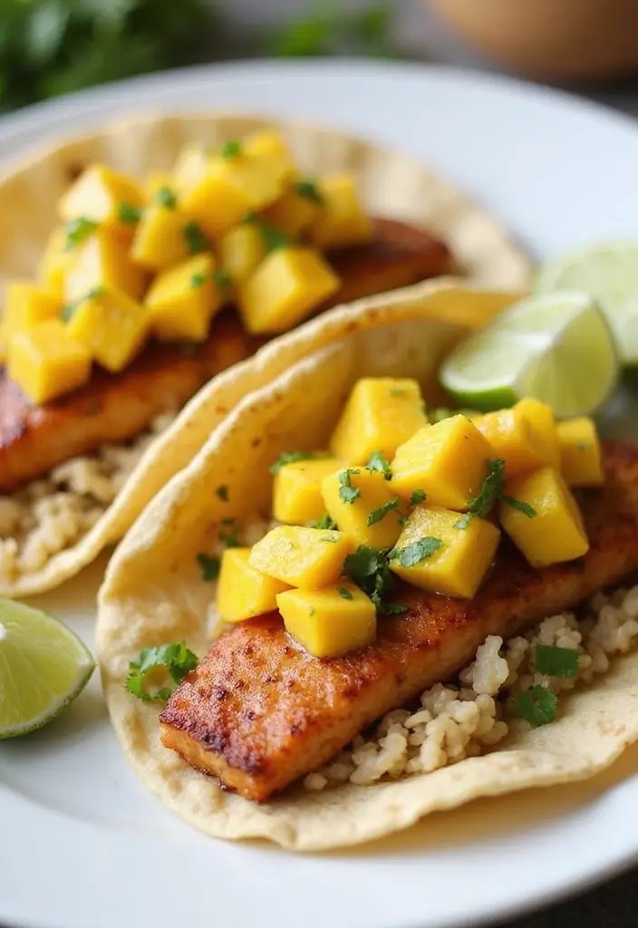 25 Seafood Comfort Food Recipes for Cozy Nights In 44 25 Seafood Comfort Food Recipes for Cozy Nights In - 8. Fish Tacos with Mango Salsa