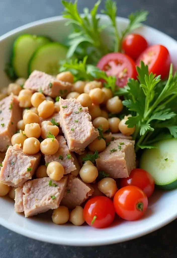 25 Seafood Dish Recipes Perfect for Home Cooks - 18. Tuna Salad with Chickpeas