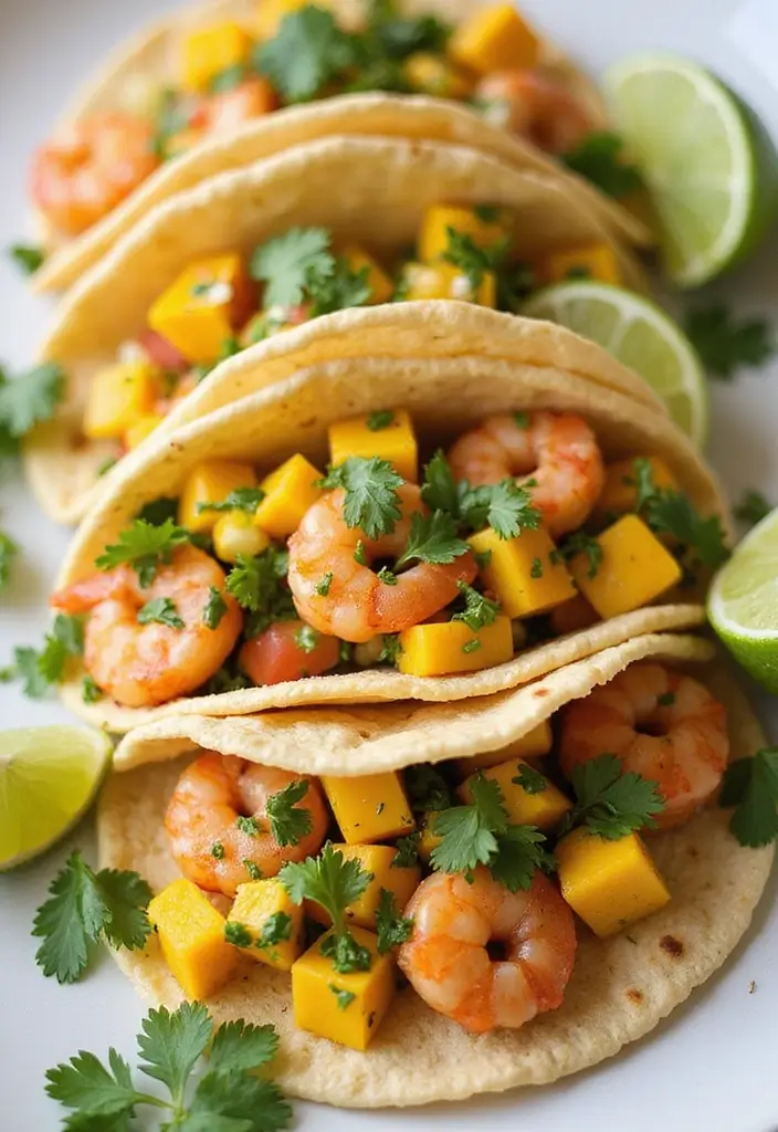 25 Seafood Dish Recipes Perfect for Home Cooks - 2. Shrimp Tacos with Mango Salsa
