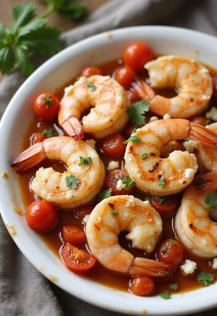 25 Seafood Dish Recipes Perfect for Home Cooks - 23. Baked Shrimp with Feta and Tomatoes