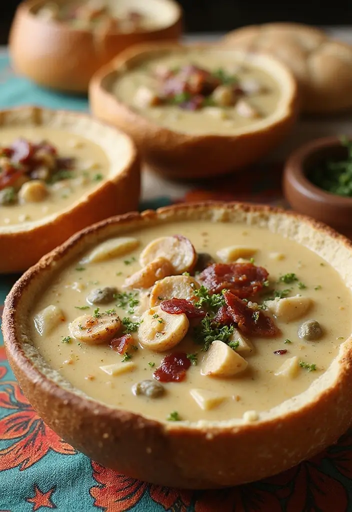 25 Seafood Recipes for a Crowd That Are Easy to Serve 49 25 Seafood Recipes for a Crowd That Are Easy to Serve - 9. Clam Chowder in Bread Bowls