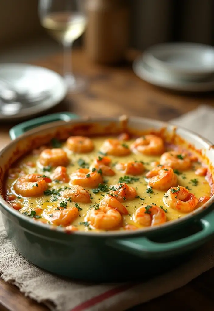 25+ Seafood and Rice Casserole Recipes for Family Meals - 13. Shrimp Alfredo Casserole
