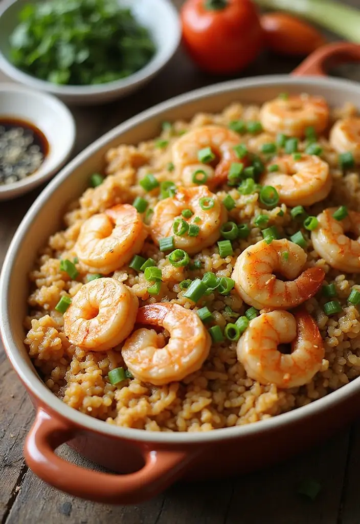 25+ Seafood and Rice Casserole Recipes for Family Meals - 18. Shrimp Fried Rice Casserole