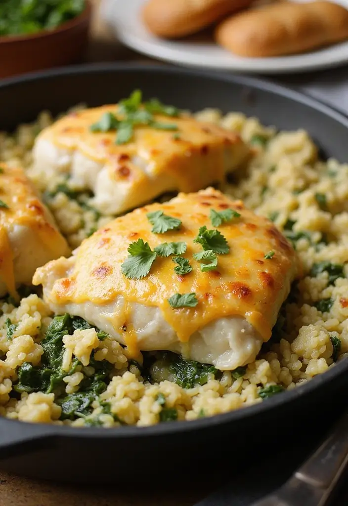 25+ Seafood and Rice Casserole Recipes for Family Meals - 6. Baked Cod and Spinach Rice Casserole