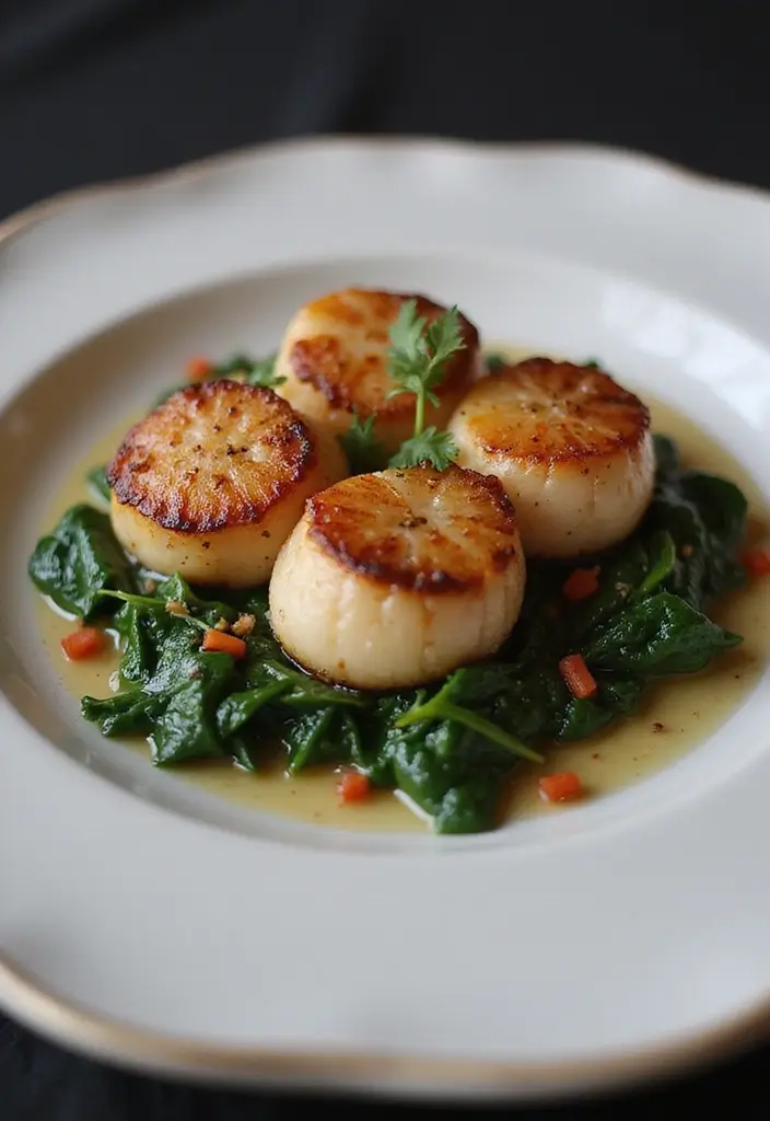 25+ Seafood and Vegetable Recipes for Balanced Meals 63 25+ Seafood and Vegetable Recipes for Balanced Meals - 11. Garlic Butter Scallops with Spinach