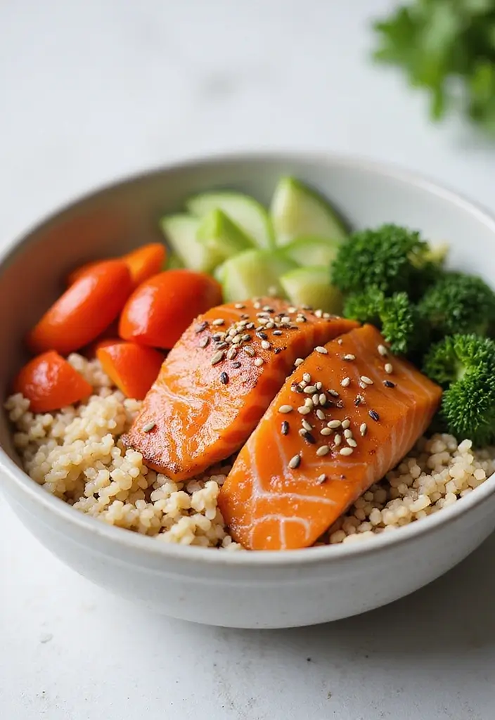 25+ Seafood and Vegetable Recipes for Balanced Meals 68 25+ Seafood and Vegetable Recipes for Balanced Meals - 12. Asian-Inspired Salmon Bowls