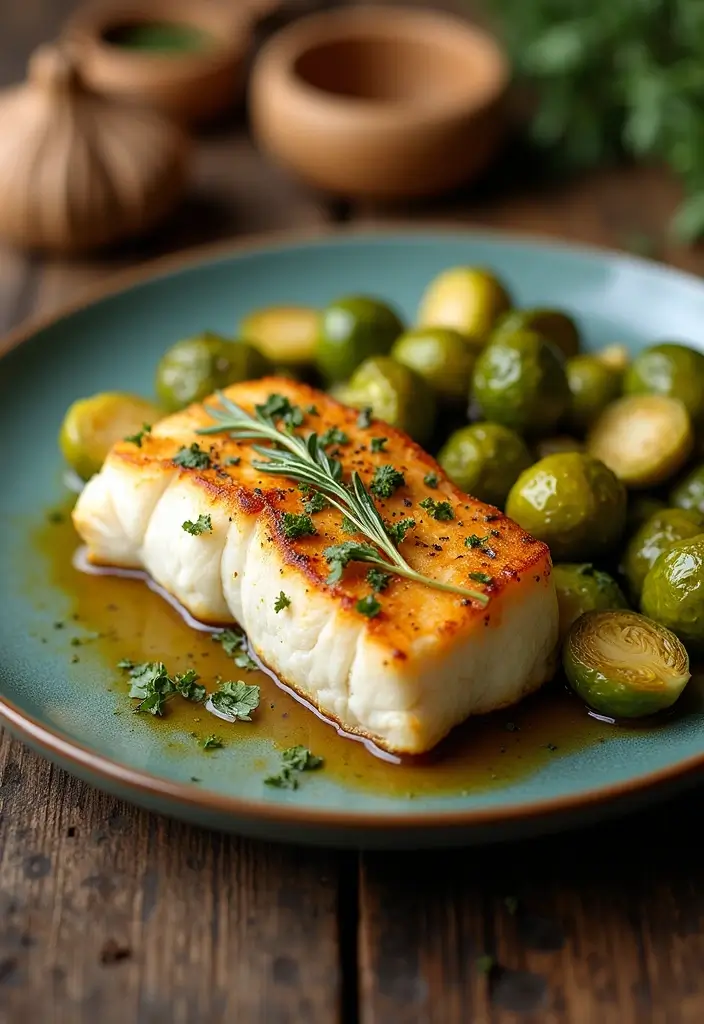 25+ Seafood and Vegetable Recipes for Balanced Meals 82 25+ Seafood and Vegetable Recipes for Balanced Meals - 14. Roasted Cod with Brussels Sprouts