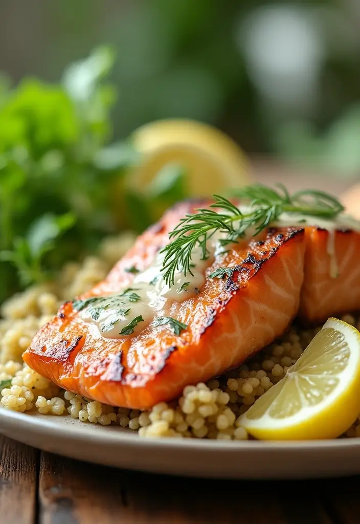 25+ Seafood and Vegetable Recipes for Balanced Meals 108 25+ Seafood and Vegetable Recipes for Balanced Meals - 18. Lemon-Dill Grilled Salmon with Quinoa