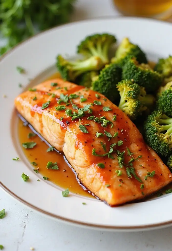 25+ Seafood and Vegetable Recipes for Balanced Meals 143 25+ Seafood and Vegetable Recipes for Balanced Meals - 23. Honey Garlic Salmon with Roasted Broccoli