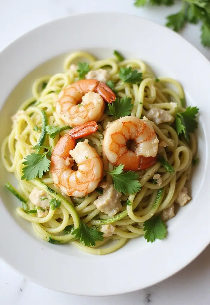 25+ Seafood and Vegetable Recipes for Balanced Meals 30 25+ Seafood and Vegetable Recipes for Balanced Meals - 6. Zucchini Noodles with Garlic Shrimp