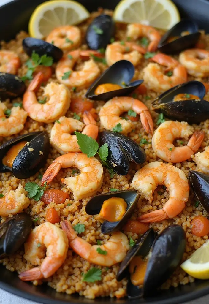 26 Low Cholesterol Seafood Recipes for Smarter Eating 94 26 Low Cholesterol Seafood Recipes for Smarter Eating - 16. Seafood Paella with Brown Rice