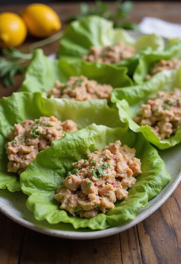 26 Low Cholesterol Seafood Recipes for Smarter Eating 108 26 Low Cholesterol Seafood Recipes for Smarter Eating - 18. Tuna Salad Lettuce Wraps