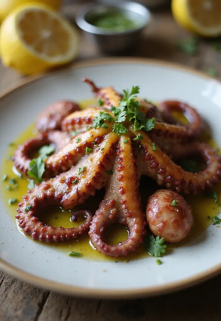 26 Low Cholesterol Seafood Recipes for Smarter Eating 115 26 Low Cholesterol Seafood Recipes for Smarter Eating - 19. Grilled Octopus with Lemon Vinaigrette