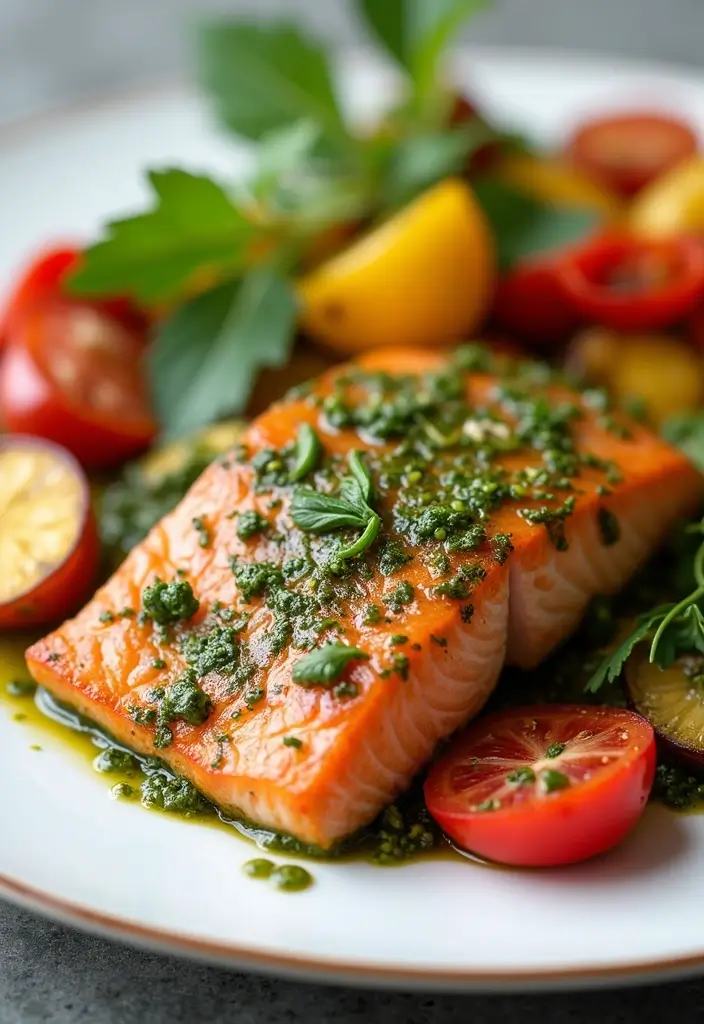 26 Low Cholesterol Seafood Recipes for Smarter Eating 162 26 Low Cholesterol Seafood Recipes for Smarter Eating - 26. Baked Pesto Salmon