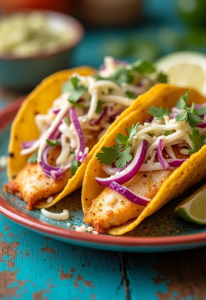 26 Low Cholesterol Seafood Recipes for Smarter Eating 37 26 Low Cholesterol Seafood Recipes for Smarter Eating - 7. Zesty Fish Tacos with Cabbage Slaw