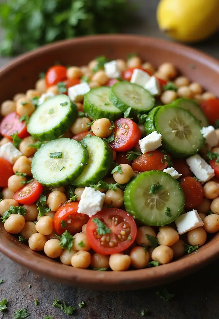 26 Mediterranean Diet Recipes with No Seafood Options - 1. Greek Chickpea Salad