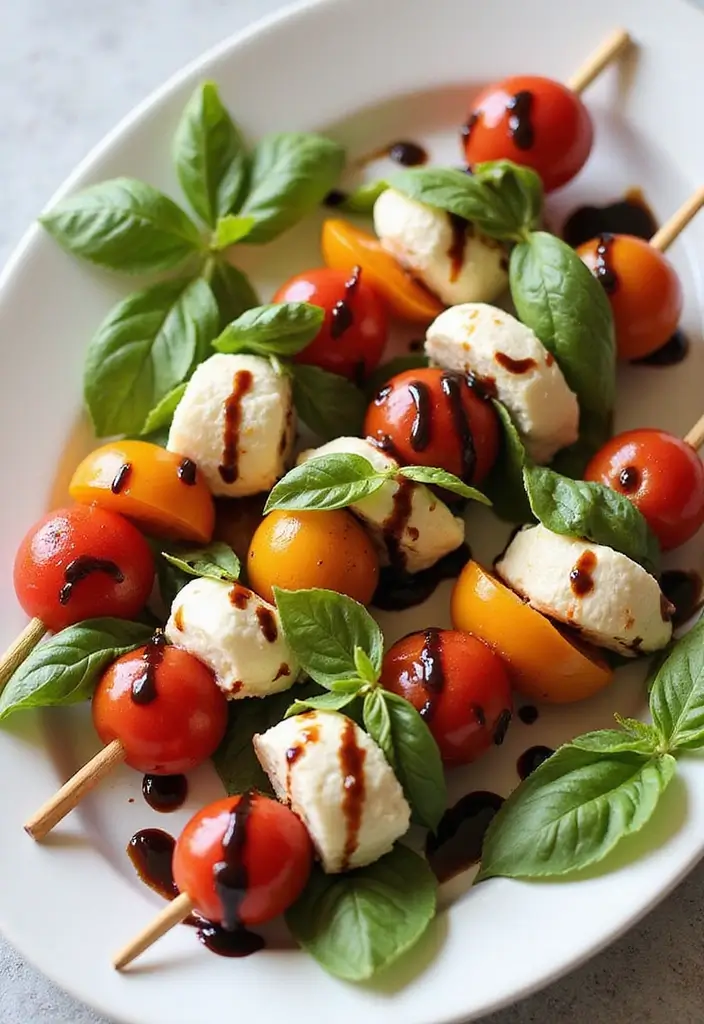 26 Mediterranean Diet Recipes with No Seafood Options - 10. Caprese Salad Skewers
