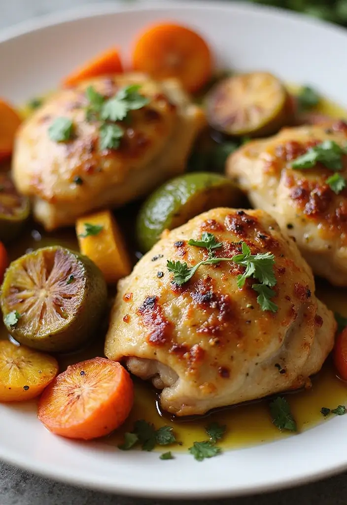 26 Mediterranean Diet Recipes with No Seafood Options - 12. Mediterranean Roasted Chicken Thighs