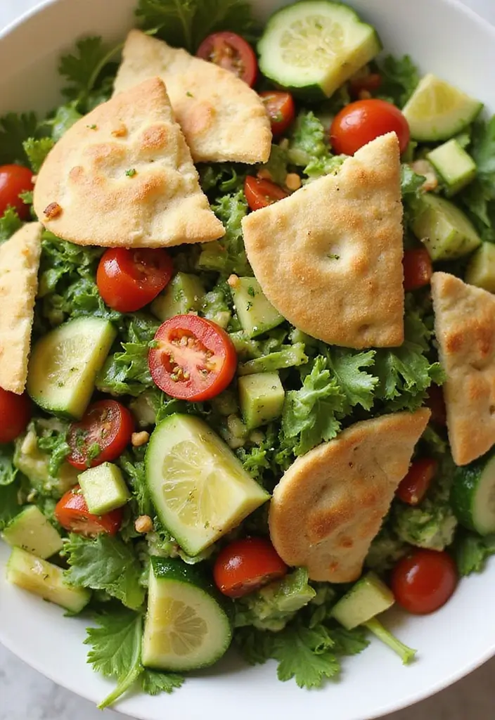 26 Mediterranean Diet Recipes with No Seafood Options - 13. Fattoush Salad