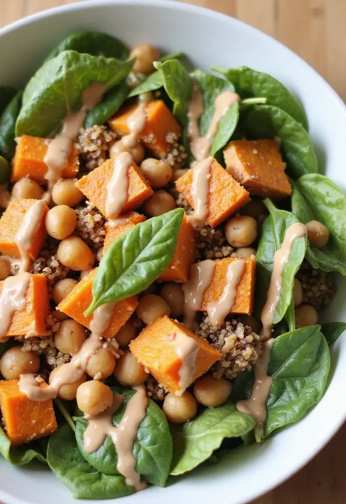 26 Mediterranean Diet Recipes with No Seafood Options - 19. Sweet Potato and Chickpea Buddha Bowl